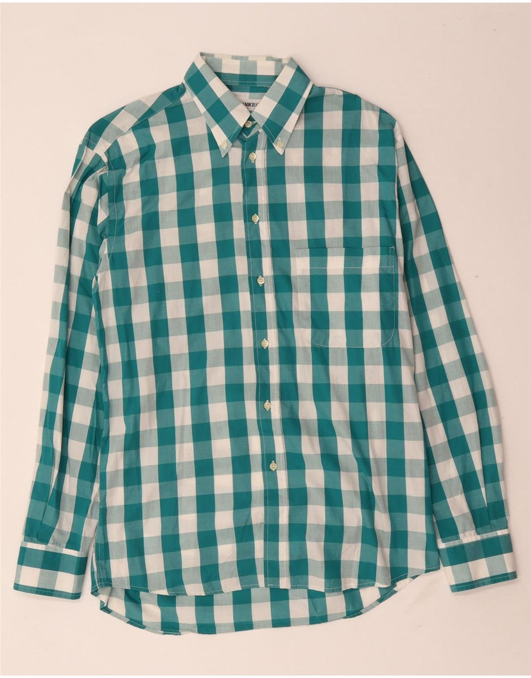 Camisa masculina Enara Camicece algodão guingão verde médio