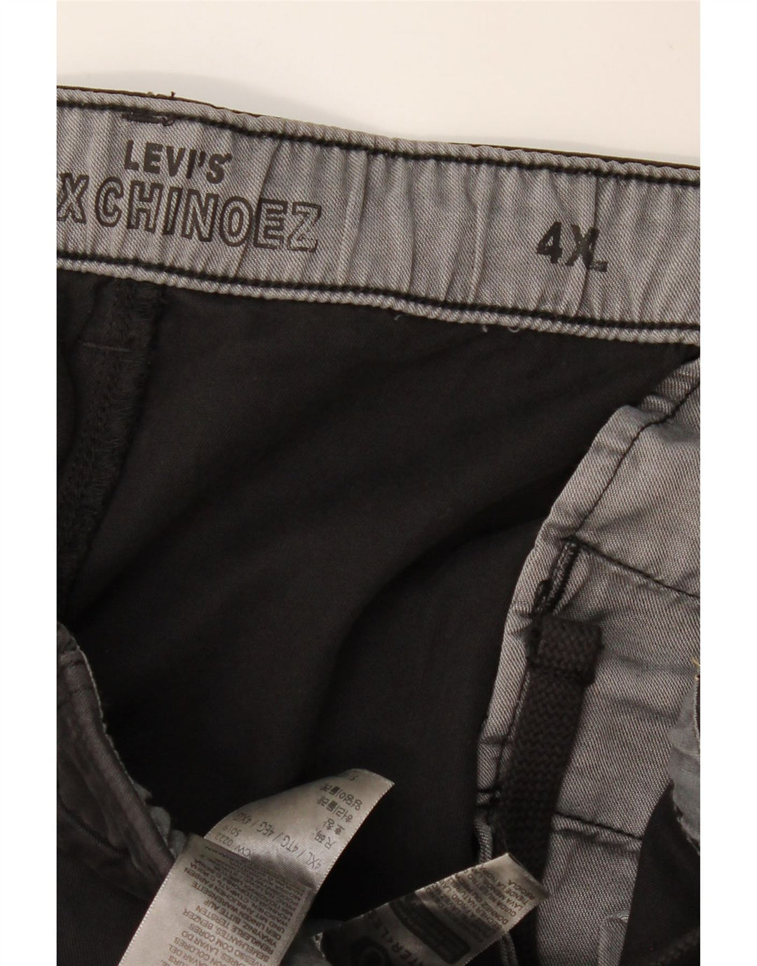 Calça chino reta masculina LEVI'S 4XL W52 L29 preta
