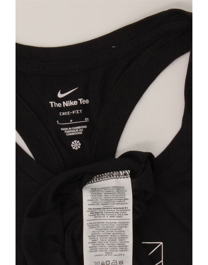 Colete gráfico Nike feminino Dri Fit Top UK 10 pequeno poliéster preto