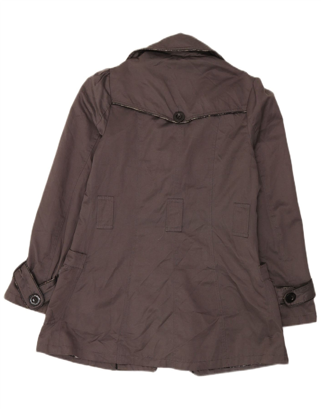 Trench Coat feminino Lipsy UK 12 poliéster cinza médio