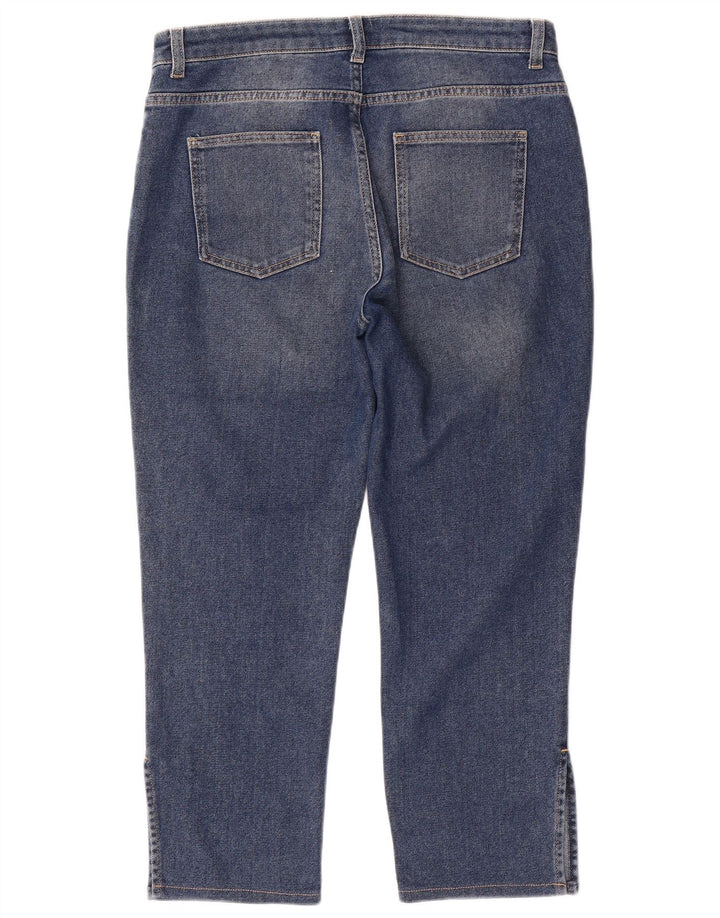 FRENCH CONNECTION Calça jeans feminina cortada Reino Unido 14 grande W34 L25 algodão azul