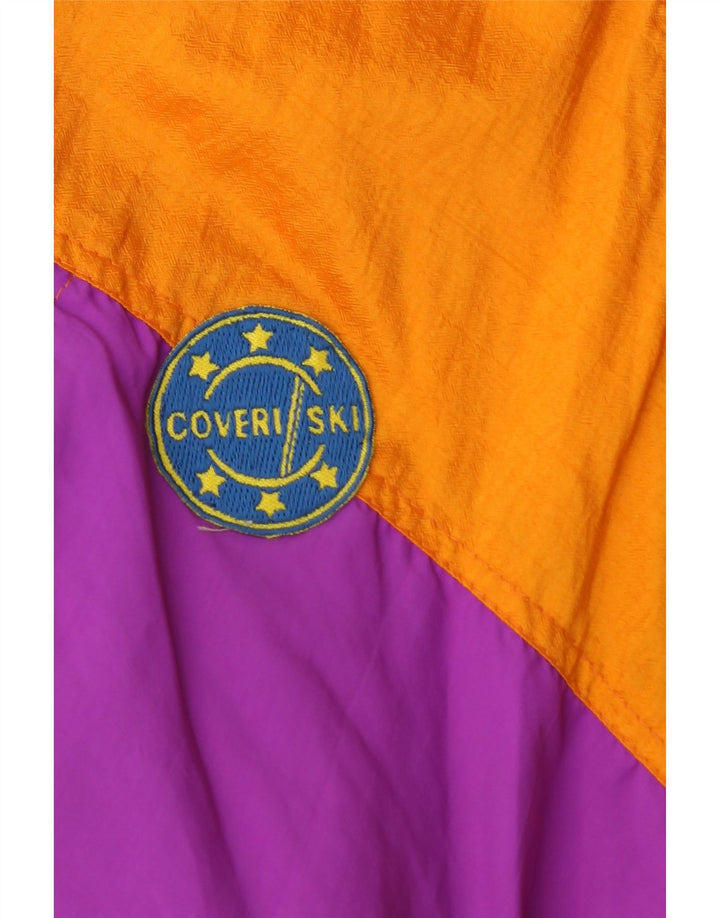 Macacão de esqui masculino Coveri grande bloco colorido laranja