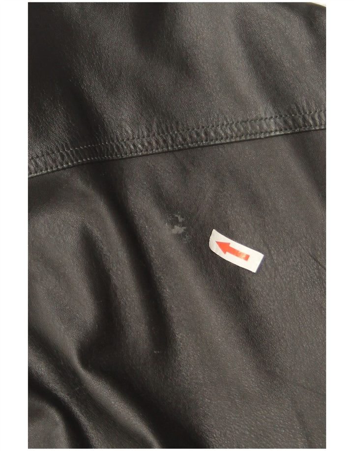Jaqueta de couro feminina Marco Baldassari UK 20 2XL preta
