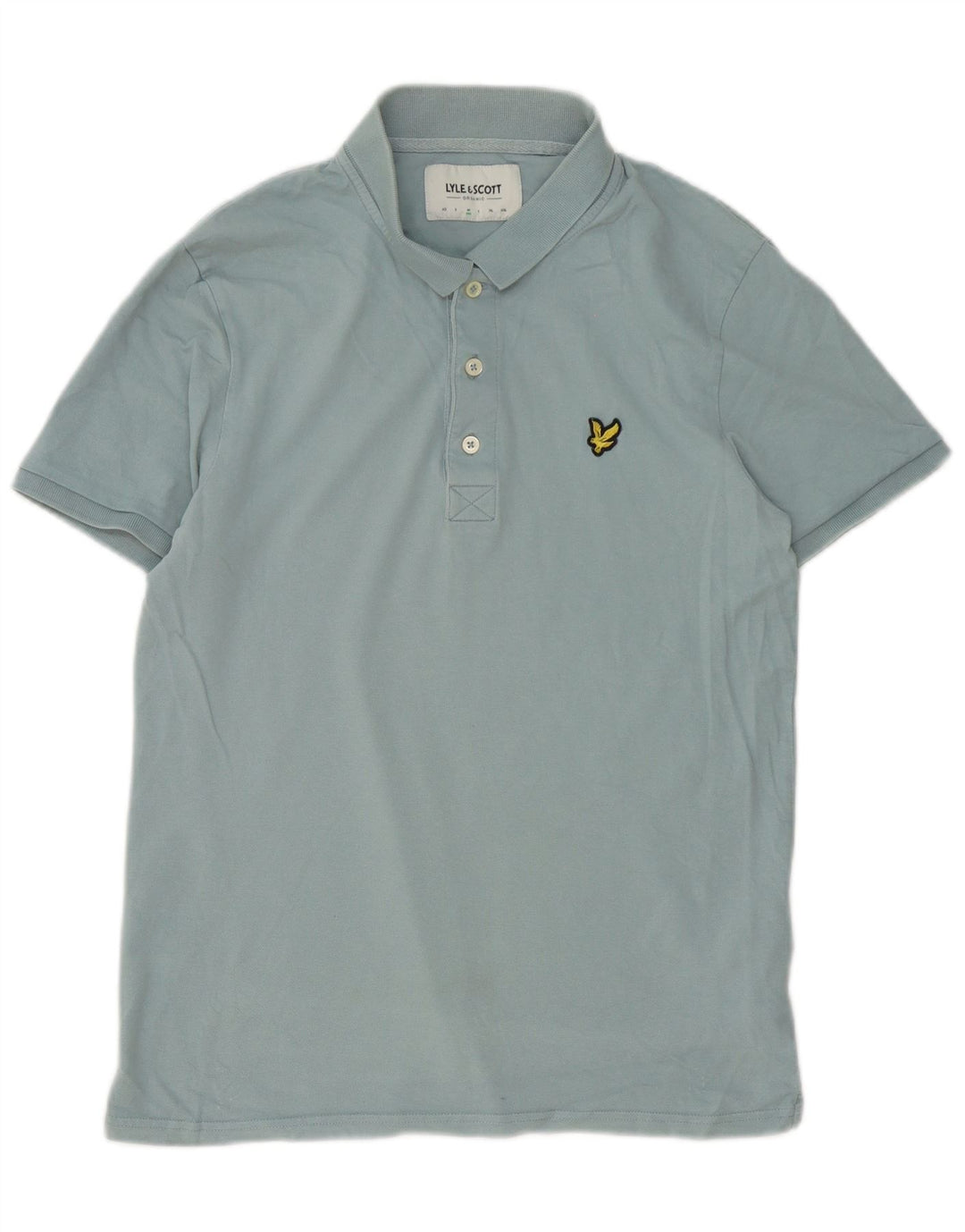 Camisa polo masculina Lyle & Scott de algodão azul médio