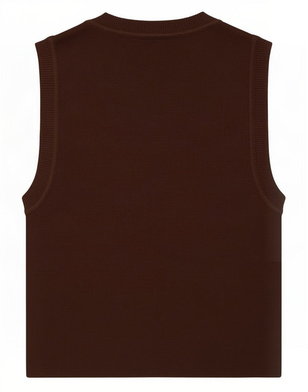 Zara Womens Crop Vest Top UK 8 Pequeno Marrom Viscose