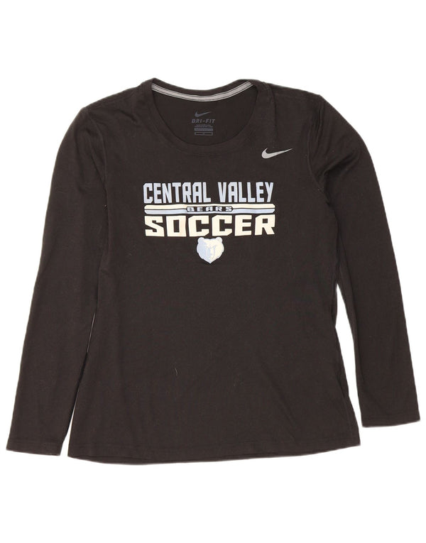 Top gráfico feminino Nike Chicago Bears manga comprida UK 12 médio preto