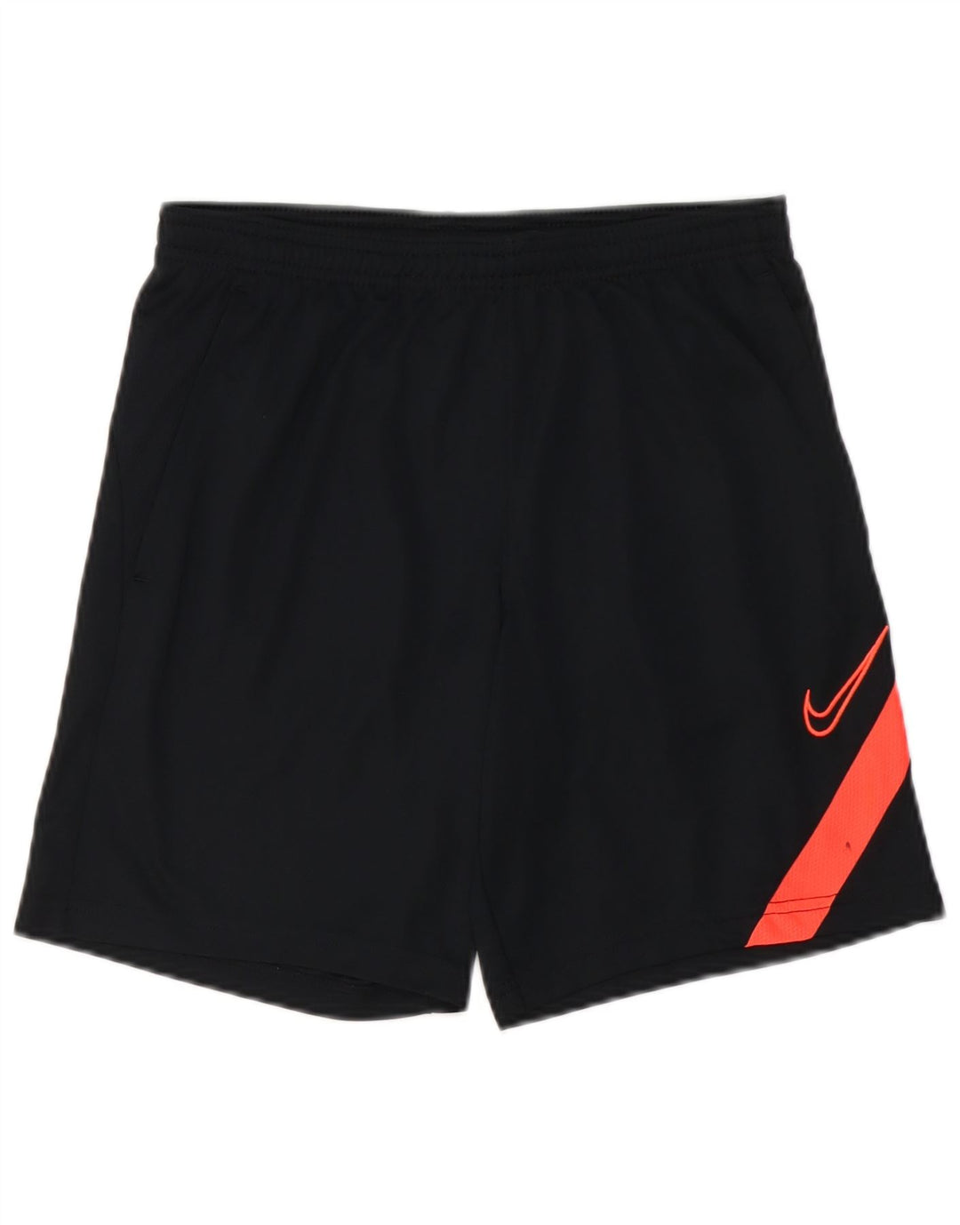 Shorts esportivos masculinos Nike Dri Fit pequenos pretos em poliéster colorblock