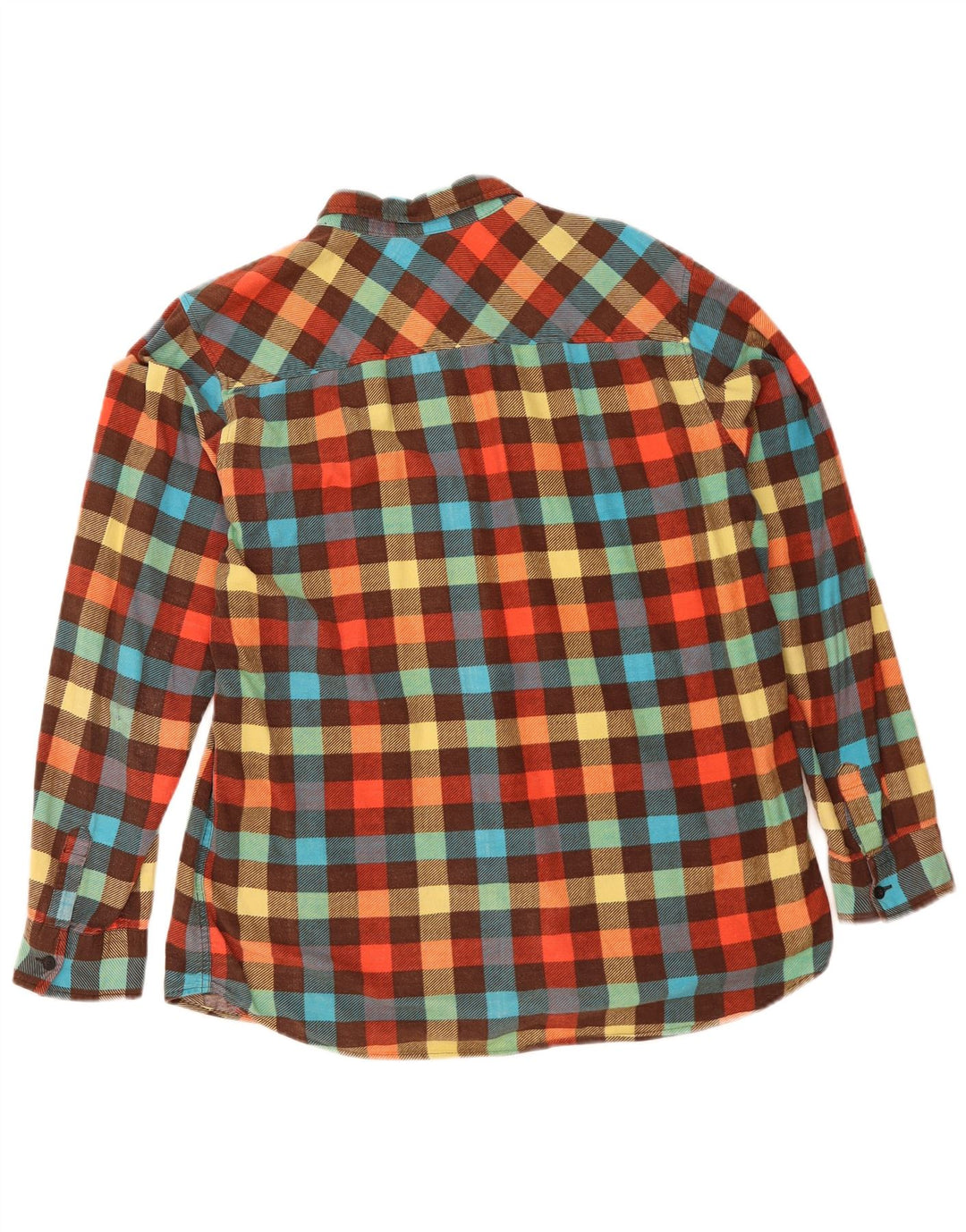 Camisa masculina de flanela Quiksilver média xadrez multicolorida