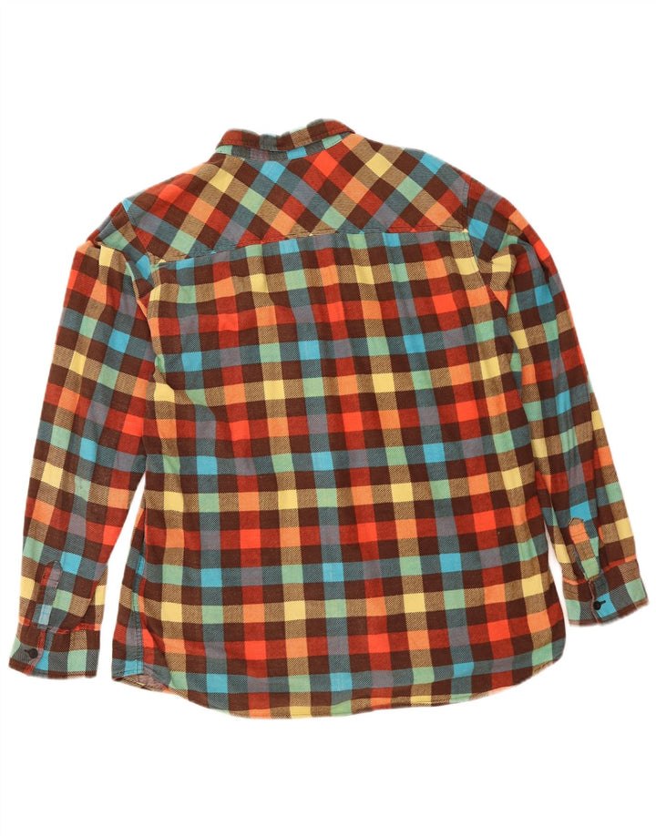 Camisa masculina de flanela Quiksilver média xadrez multicolorida