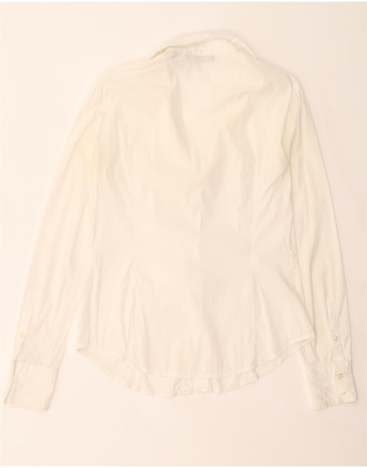 TRUSSARDI Womens Pullover Shirt UK 6 XS White Cotton Vintage Trussardi and Second-Hand Trussardi from Messina Hembry 
