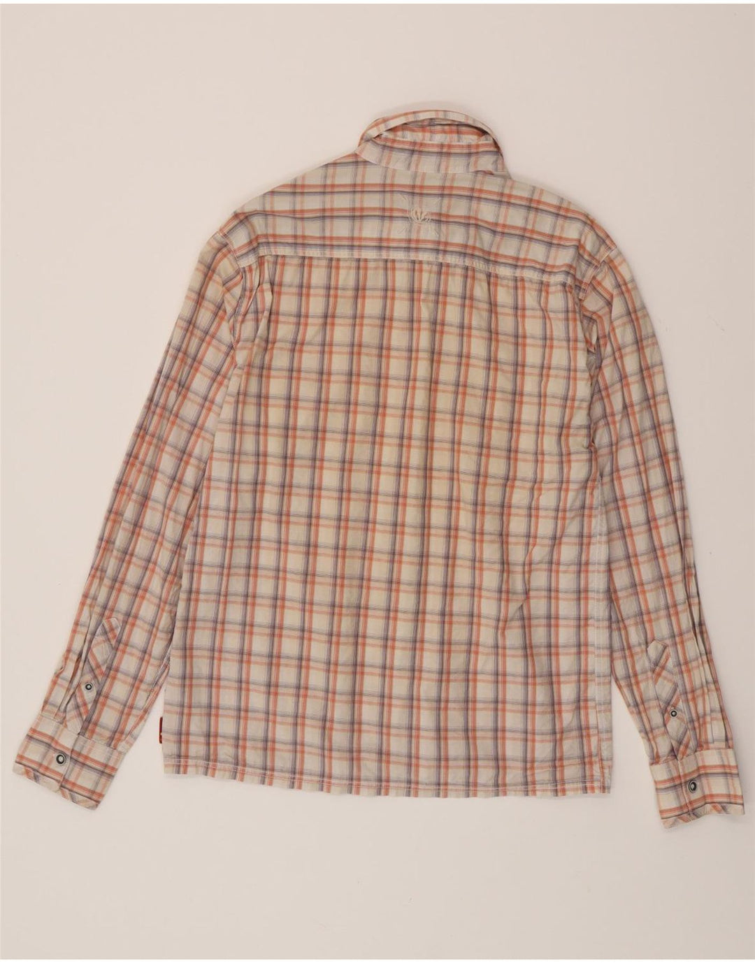 Camisa masculina de flanela FAT FACE pequena de algodão xadrez branco