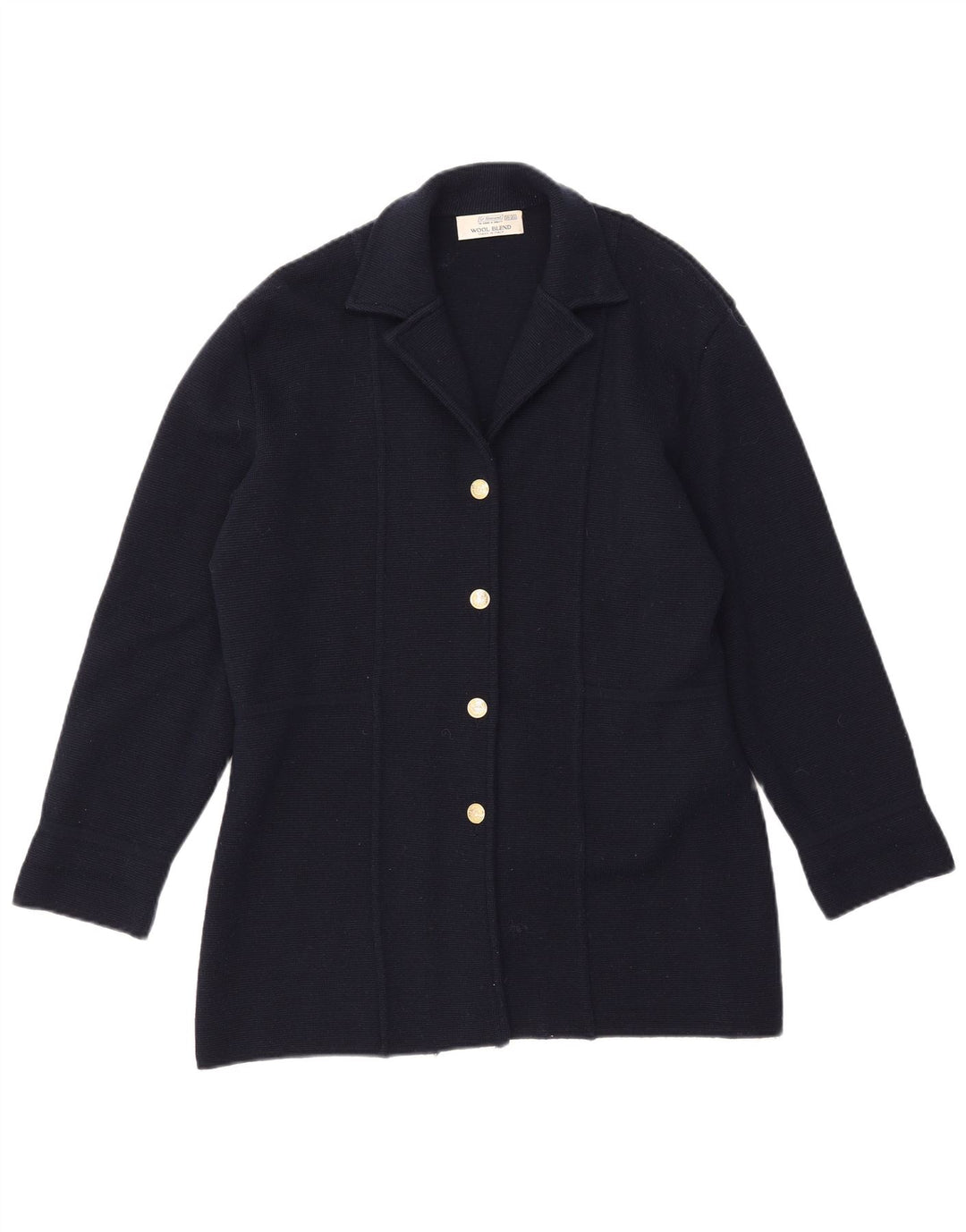 ST. Jaqueta blazer feminina BERNARD com 4 botões Reino Unido 18/20 XL lã azul marinho