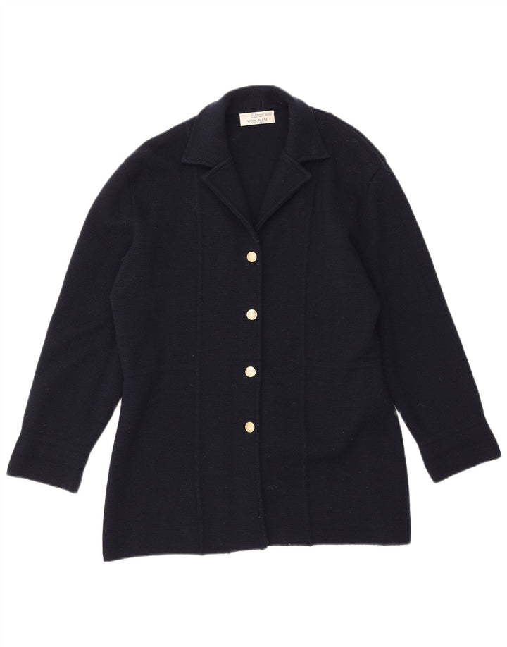 ST. Jaqueta blazer feminina BERNARD com 4 botões Reino Unido 18/20 XL lã azul marinho