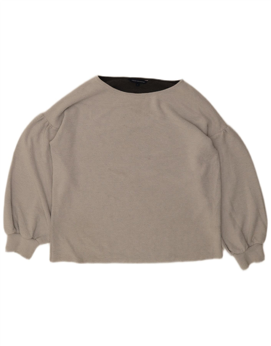 Suéter feminino French Connection com gola canoa Reino Unido 16 grande cinza