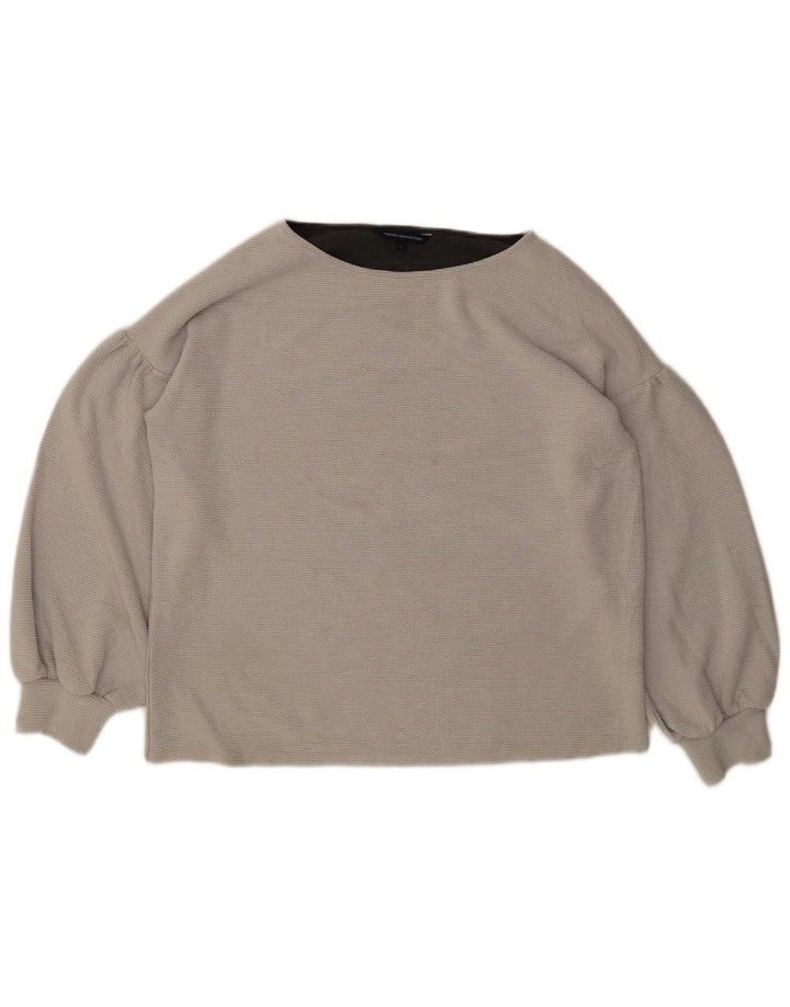 Suéter feminino French Connection com gola canoa Reino Unido 16 grande cinza