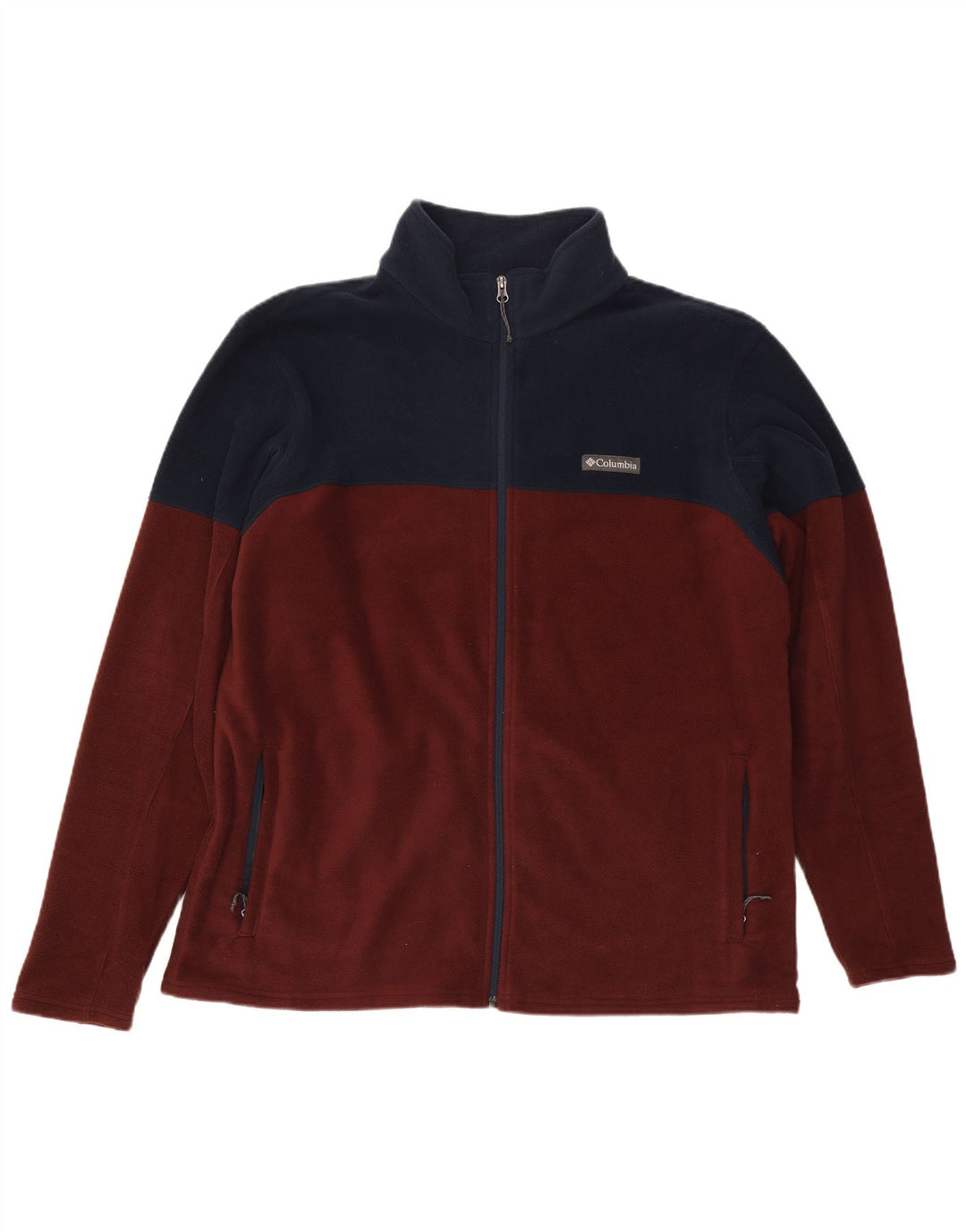 Jaqueta de lã masculina Columbia UK 44 2XL poliéster colorblock marrom