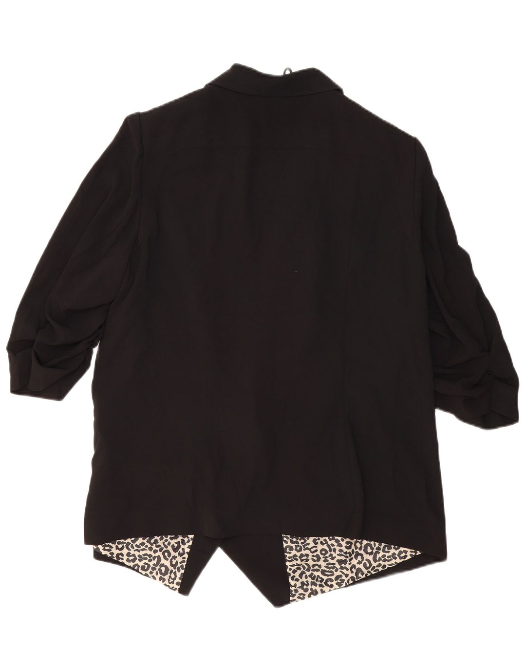 Jaqueta blazer feminina MARKS & SPENCER manga 3/4 aberta Reino Unido 20 2XL preta