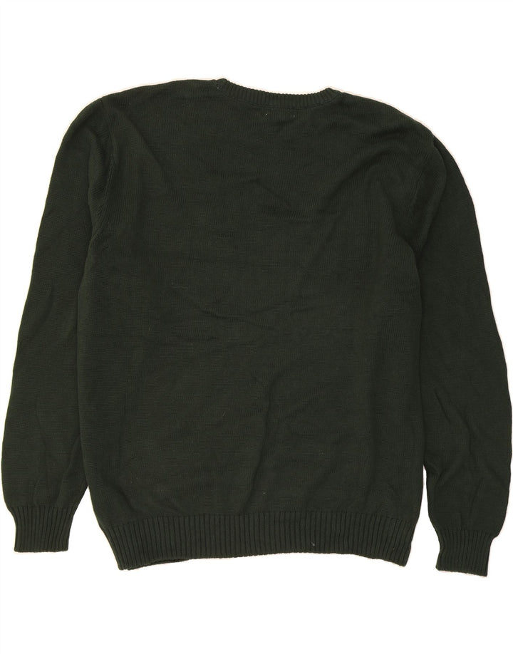 DOCKERS Mens Crew Neck Jumper Sweater 2XL Green Fair Isle Cotton Vintage Dockers and Second-Hand Dockers from Messina Hembry 