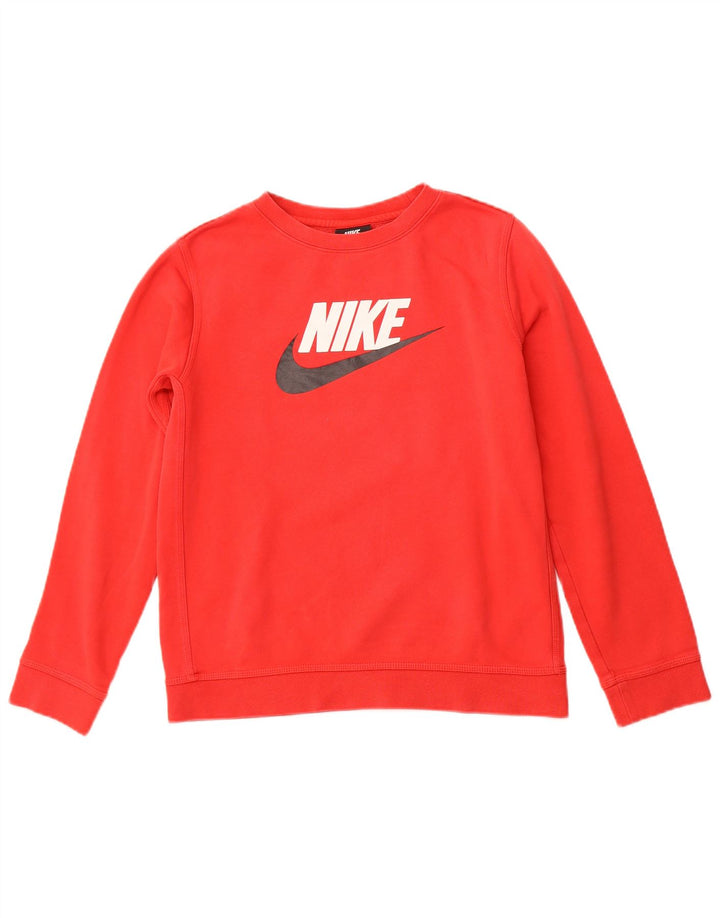 NIKE Boys Graphic Sweatshirt Jumper 13-14 Anos XL Vermelho Algodão