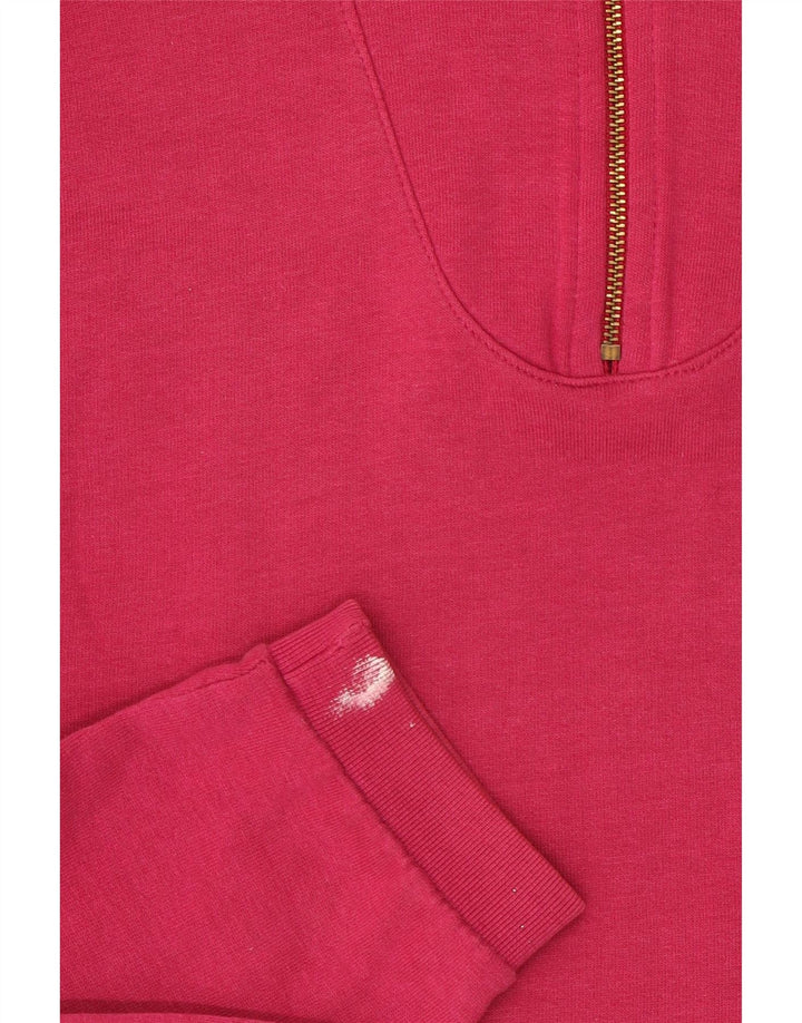 CHAMPION Womens Zip Neck Top Long Sleeve UK 18 XL Pink Vintage Champion and Second-Hand Champion from Messina Hembry 