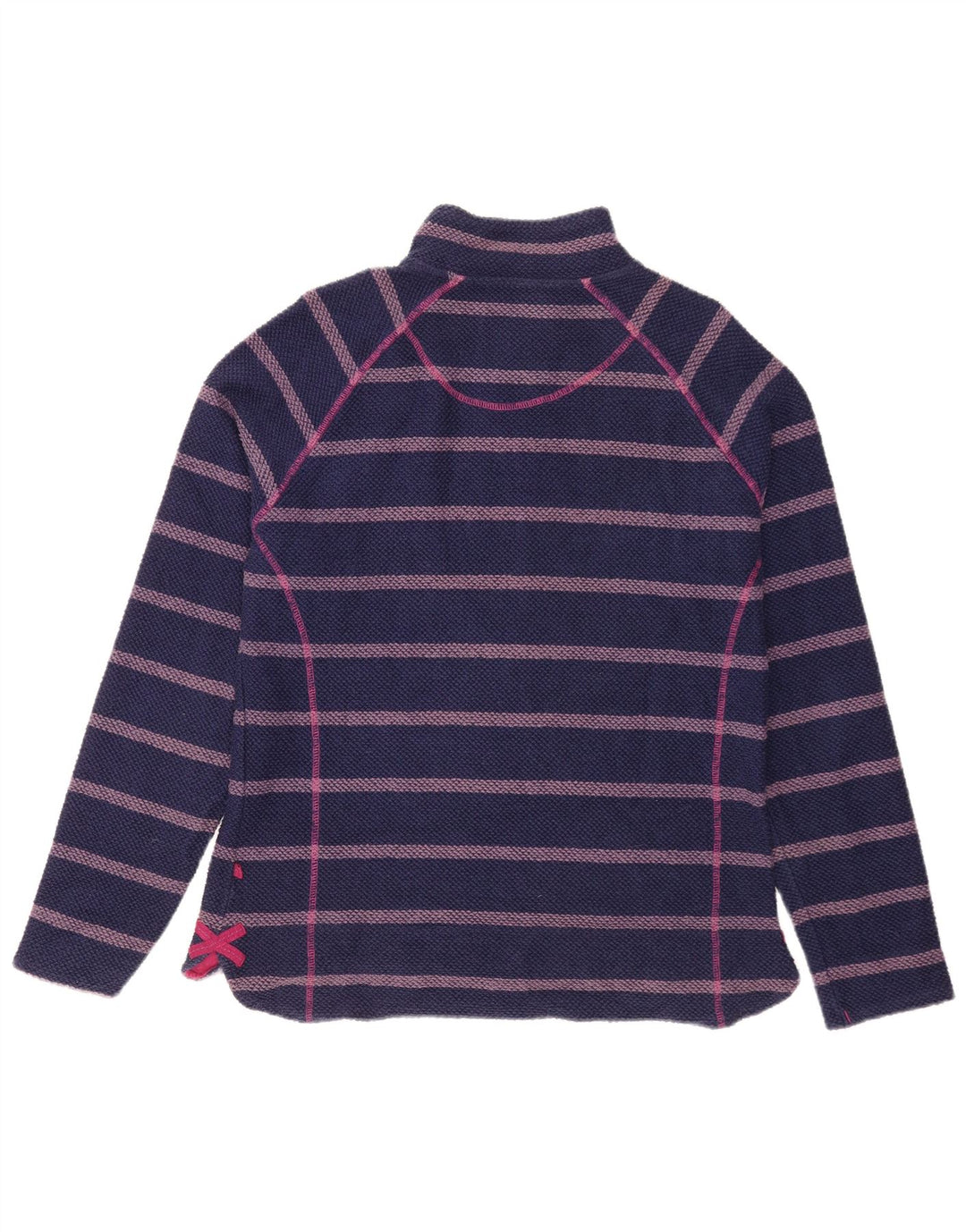 Suéter feminino com zíper 1/4 Weird Fish Reino Unido 14 médio azul marinho listrado