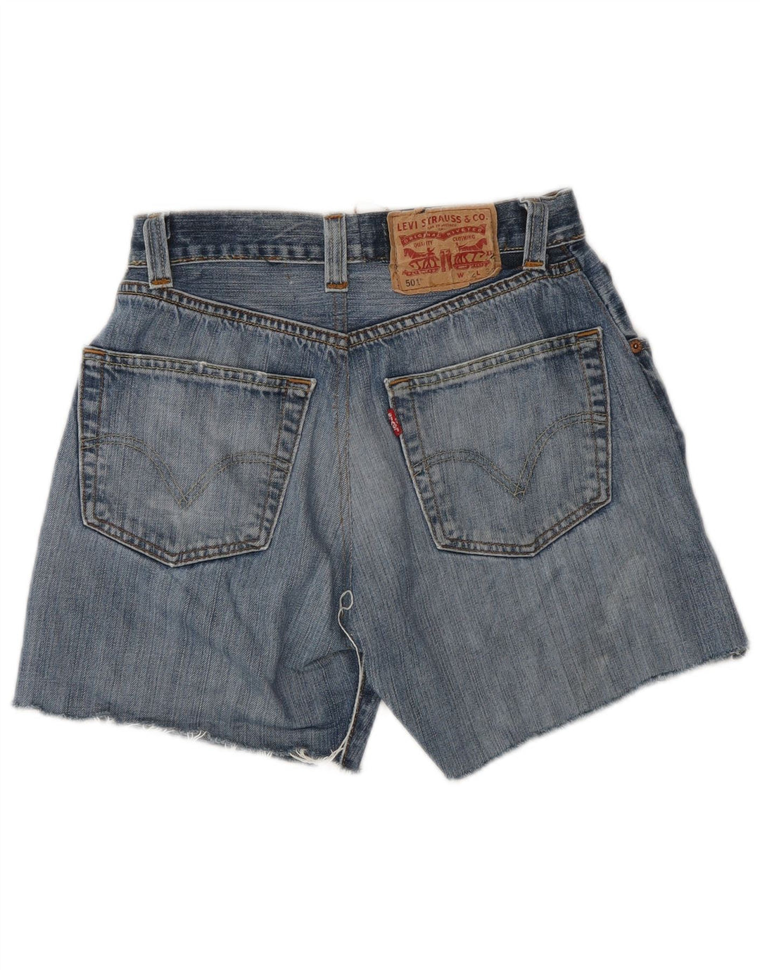 Shorts jeans feminino 501 da Levi's W32 grande algodão azul