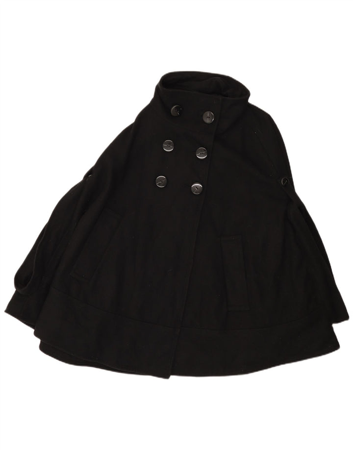 Casaco feminino Zara com trespassado duplo Reino Unido 16 grande preto