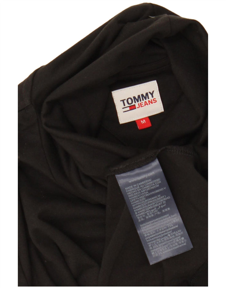 Tommy Hilfiger Top gráfico feminino manga comprida UK 14 médio preto poliéster