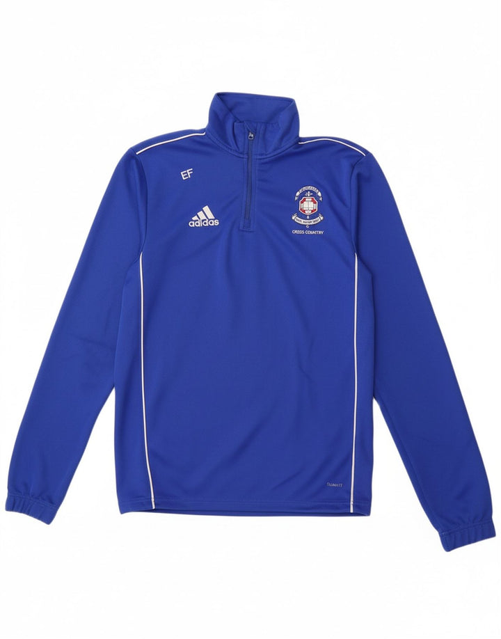 ADIDAS Mens Climalite Zip Neck Pullover Treino Top XS Azul Poliéster