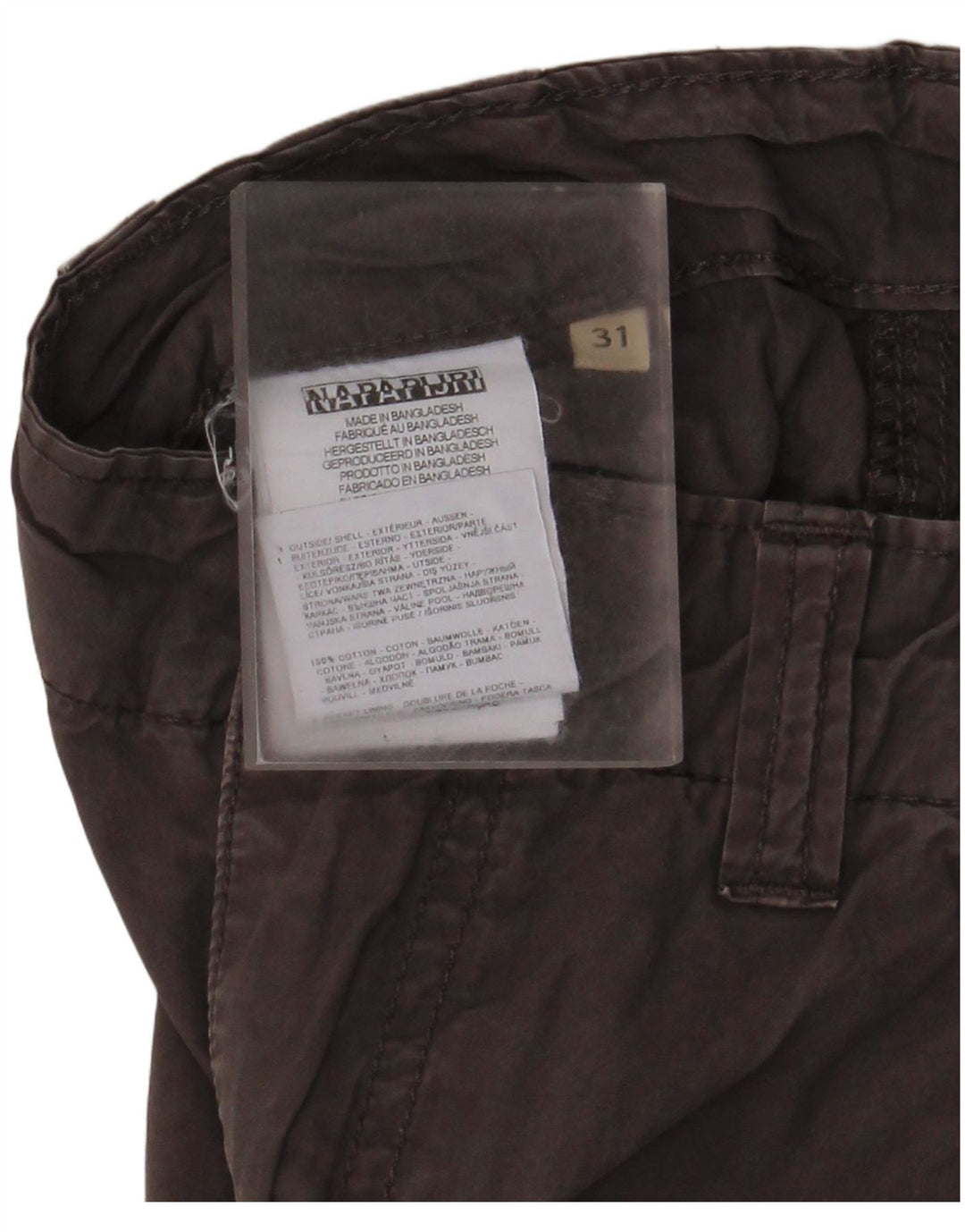 Shorts cargo masculino Napapijri W31 algodão cinza médio
