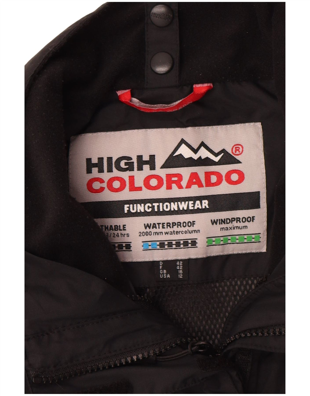 Jaqueta de chuva feminina HIGH COLORADO UK 16 grande poliamida preta