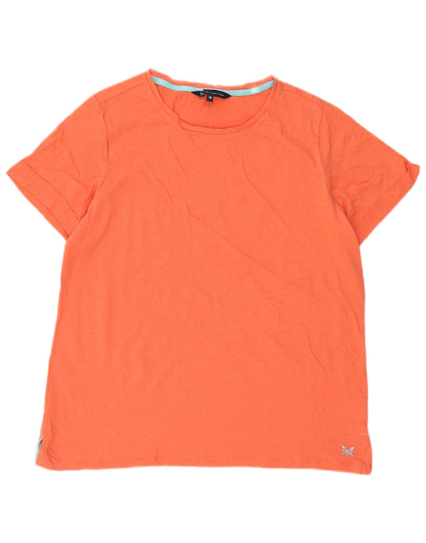 Camiseta feminina Crew Clothing Top UK 14 grande algodão laranja