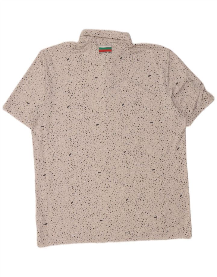 Camisa polo masculina Adidas grande poliéster manchado branco