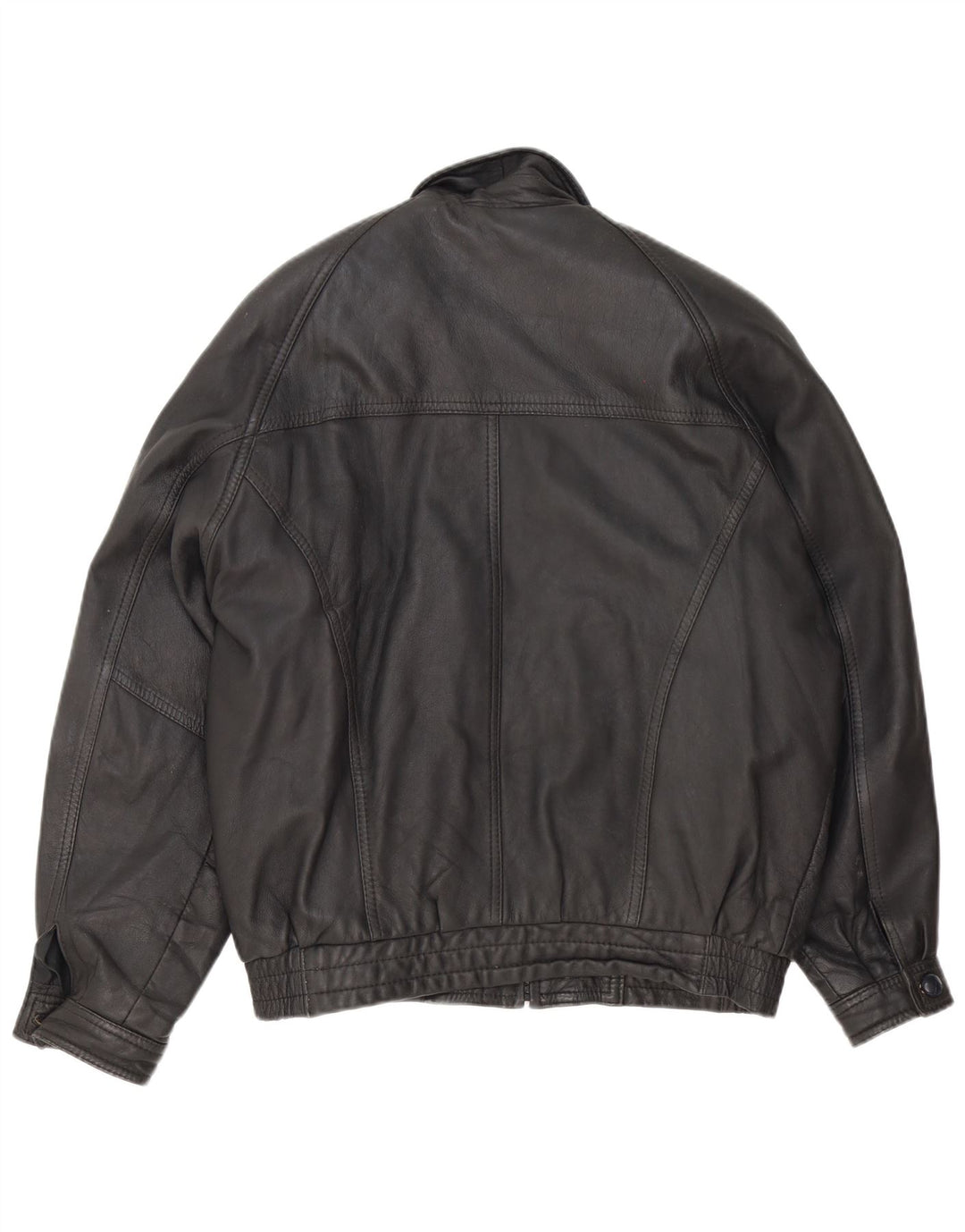 Jaqueta de couro masculina fatiga UK 40 grande preta