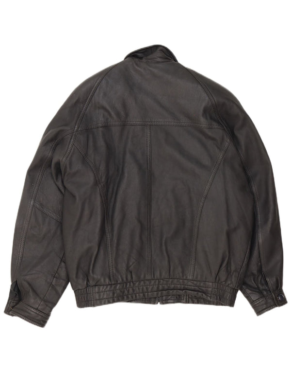 Jaqueta de couro masculina fatiga UK 40 grande preta