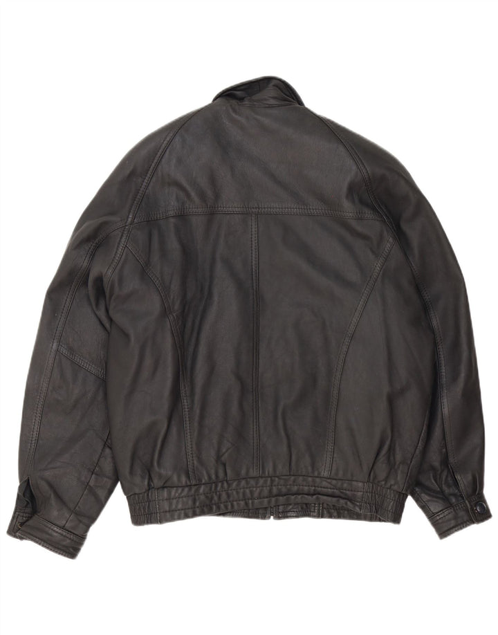 Jaqueta de couro masculina fatiga UK 40 grande preta