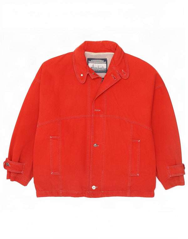 Jaqueta bomber masculina vintage para iate UK 44 2XL vermelha