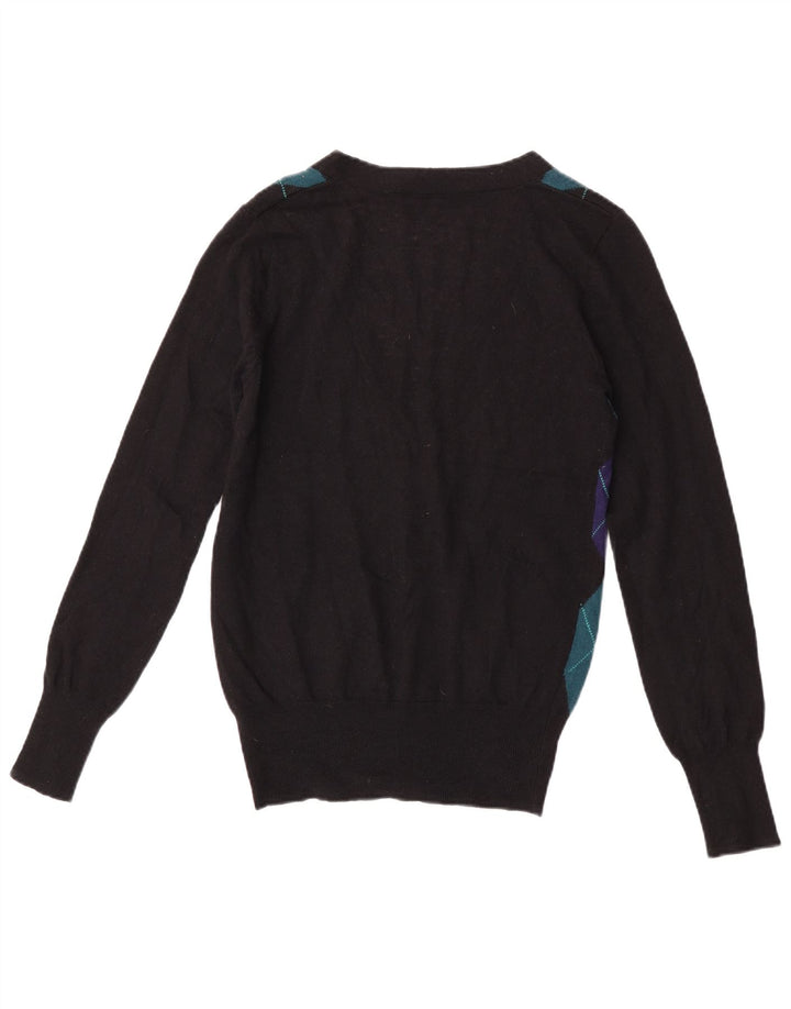 Suéter Cardigan Feminino French Connection Reino Unido 14 Médio Preto Argyle/Diamante