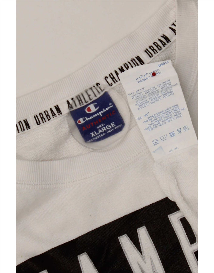 Campeão masculino gráfico moletom jumper XL algodão branco