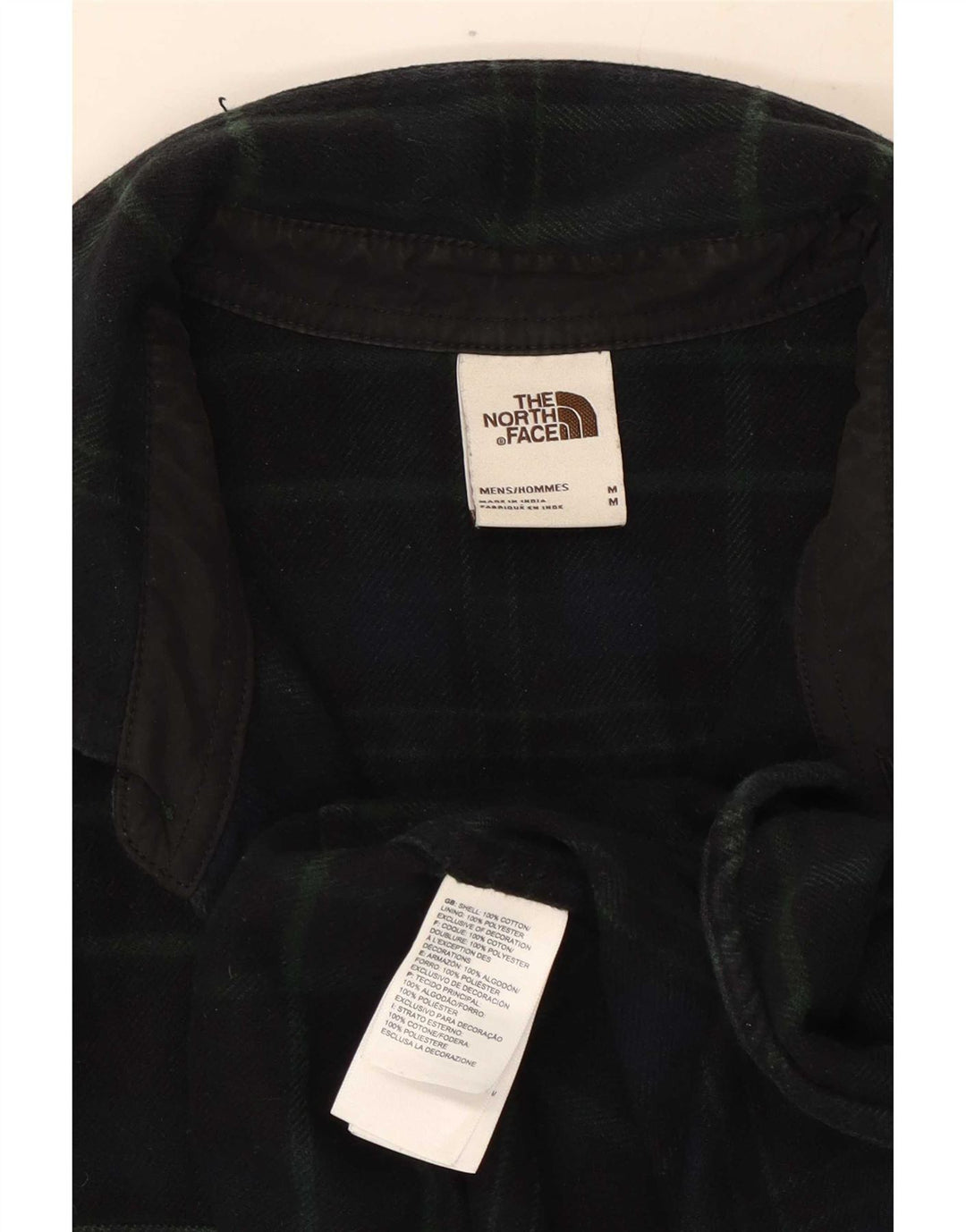 Camisa masculina de flanela The North Face, algodão xadrez médio azul marinho