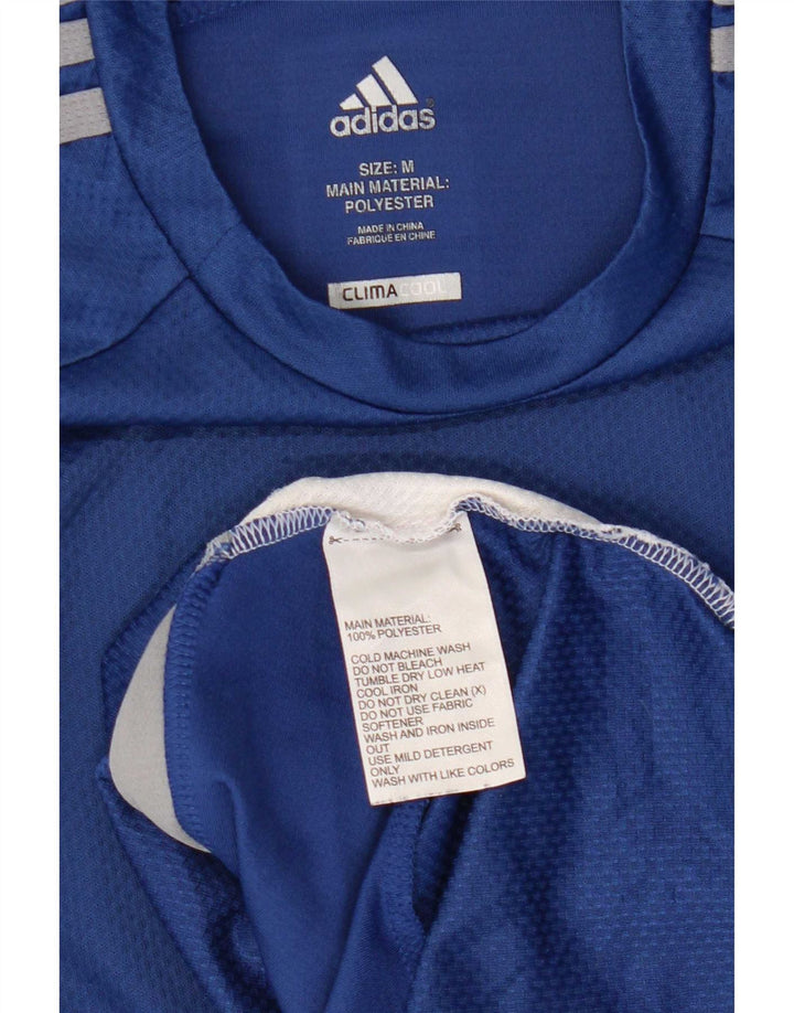 Adidas Mens Climacool Vest Top Médio Azul Colourblock Poliéster
