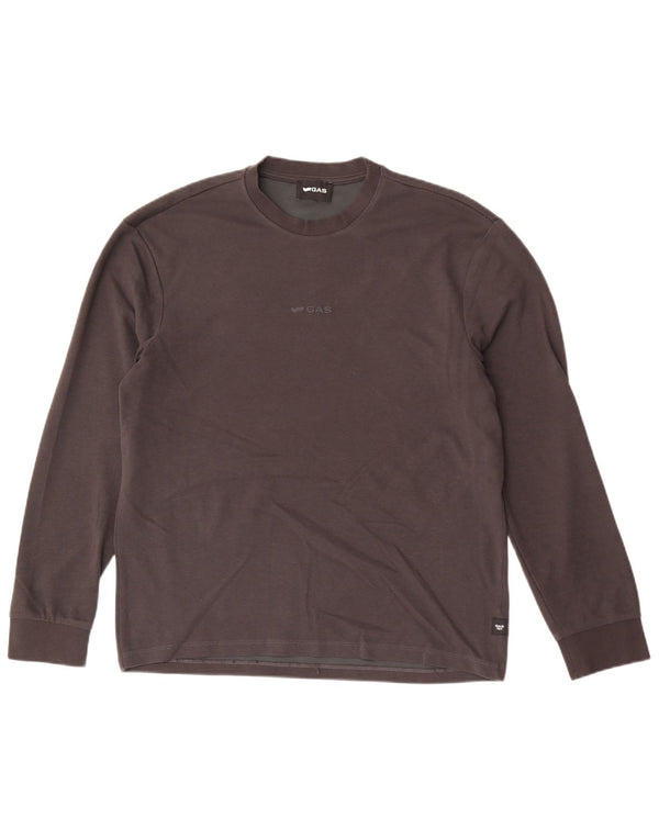 Gas Mens Top Manga Longa Grande Cinza