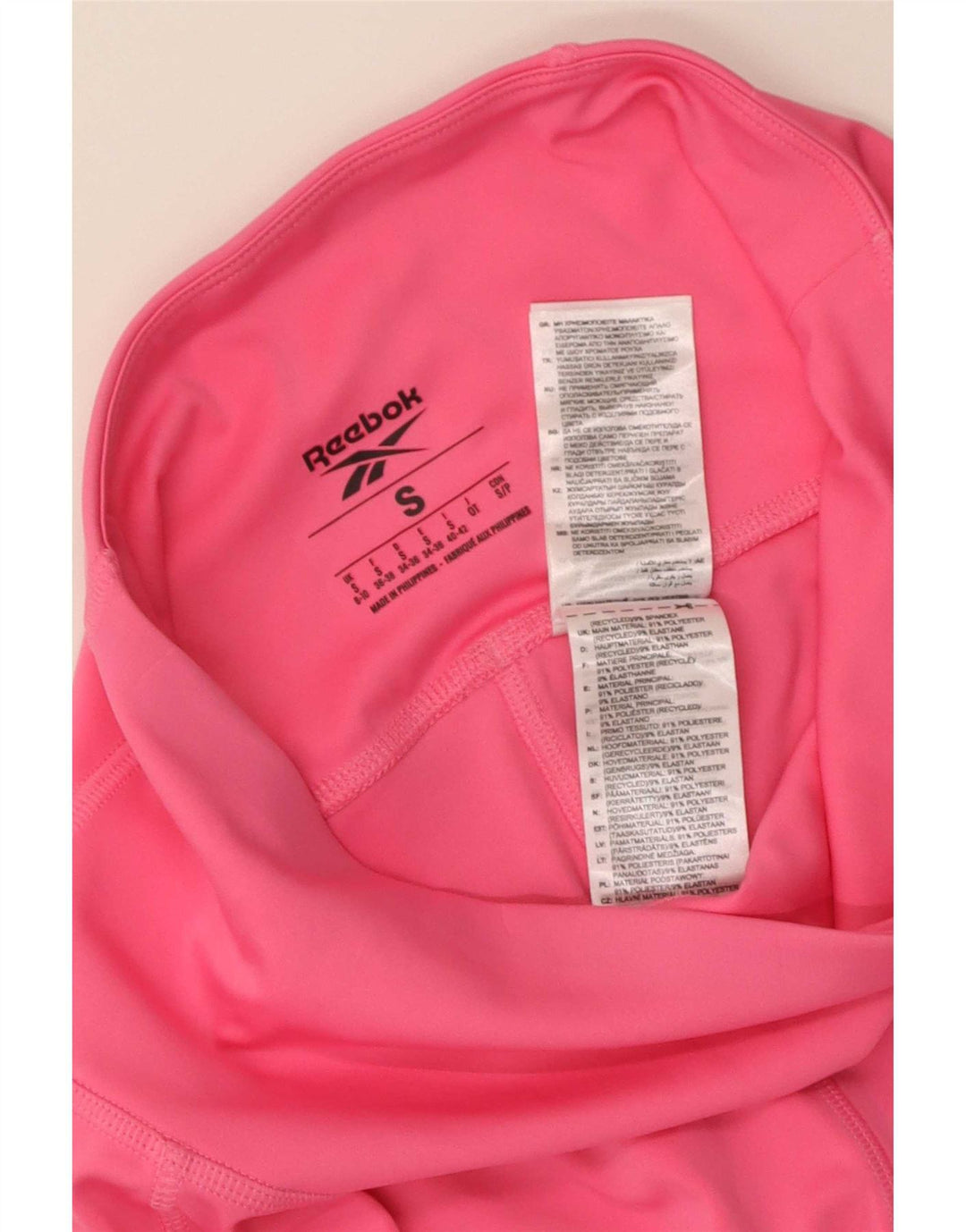 Leggings Reebok Mulher UK 8/10 Pequeno Poliéster Rosa