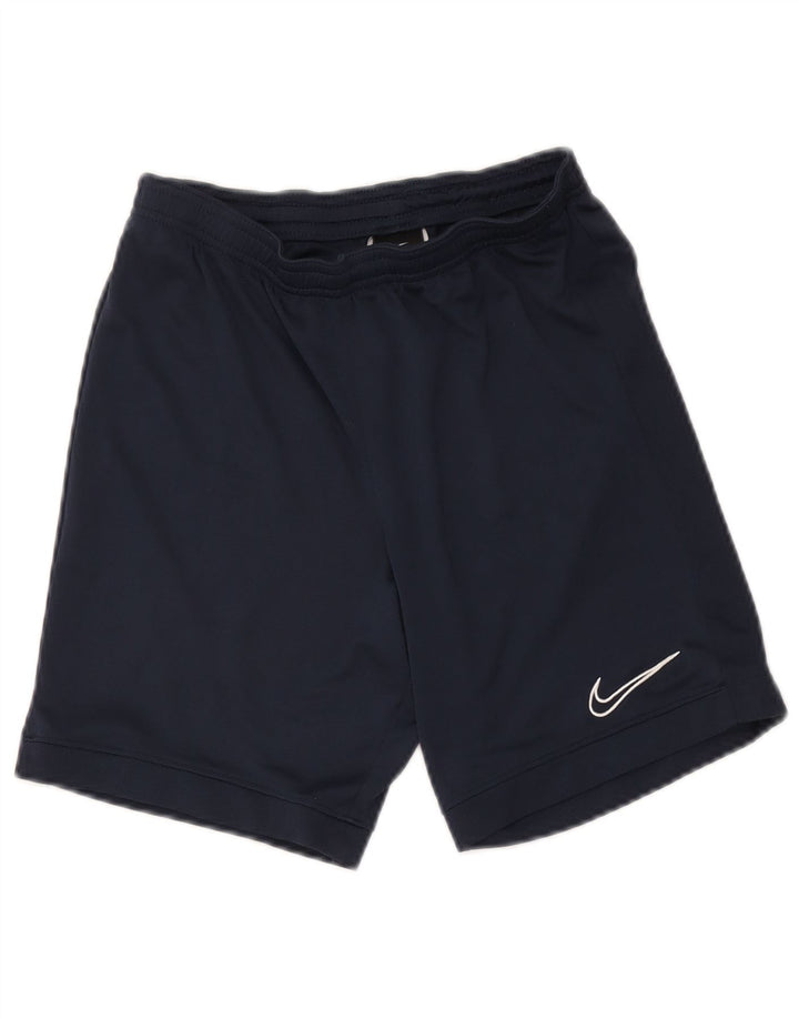 Shorts esportivos femininos Nike Dri Fit UK 8 pequenos azul marinho poliéster