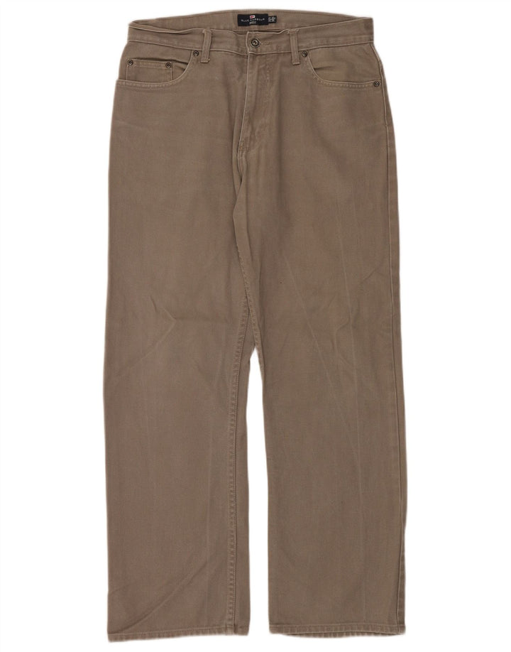 Calça jeans reta masculina Marks & Spencer Blue Harbor W32 L29 algodão bege