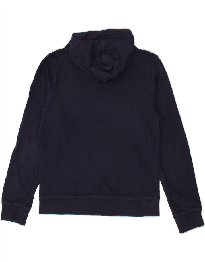 JACK & JONES Mens Graphic Zip Neck Hoodie Jumper Small Navy Blue Cotton Vintage Jack & Jones and Second-Hand Jack & Jones from Messina Hembry 
