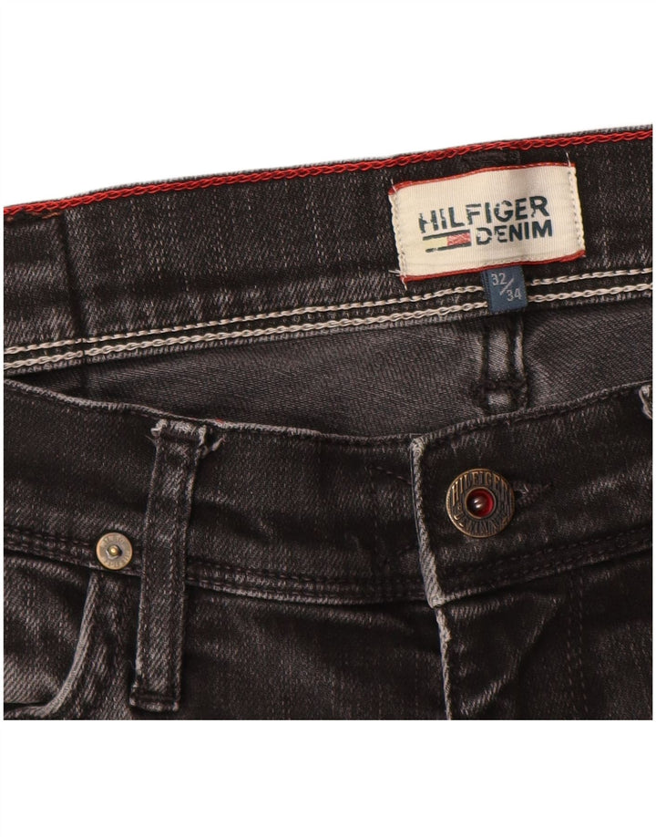 Tommy Hilfiger Masculino Slim Jeans W32 L34 Algodão Preto