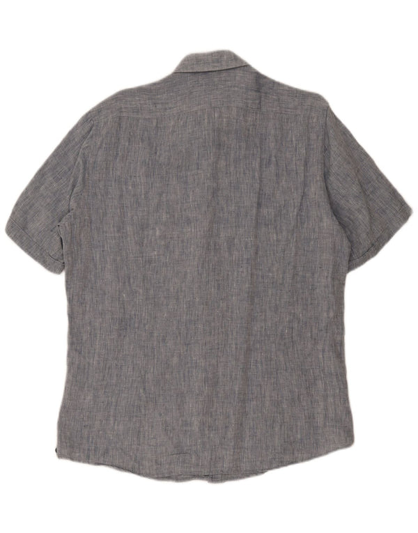 Camisa masculina de manga curta Hugo Boss grande algodão azul