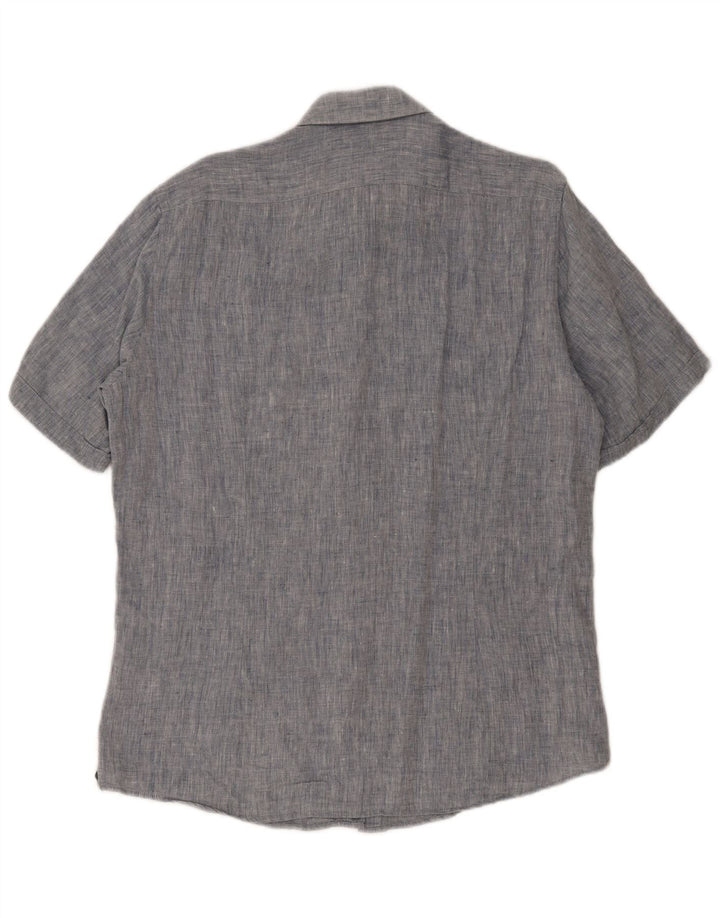Camisa masculina de manga curta Hugo Boss grande algodão azul