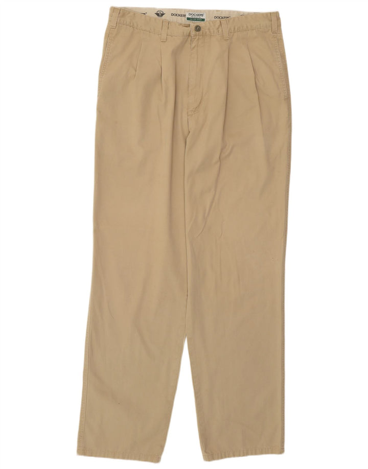 Calça Chino masculina DOCKERS cáqui com pegged W36 L34 bege